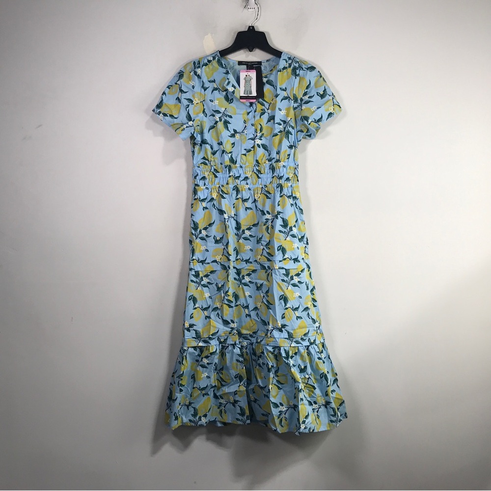 French Connection Floral Lemon Maxi Dress, Women's Size S - Bluebird/Yellow
